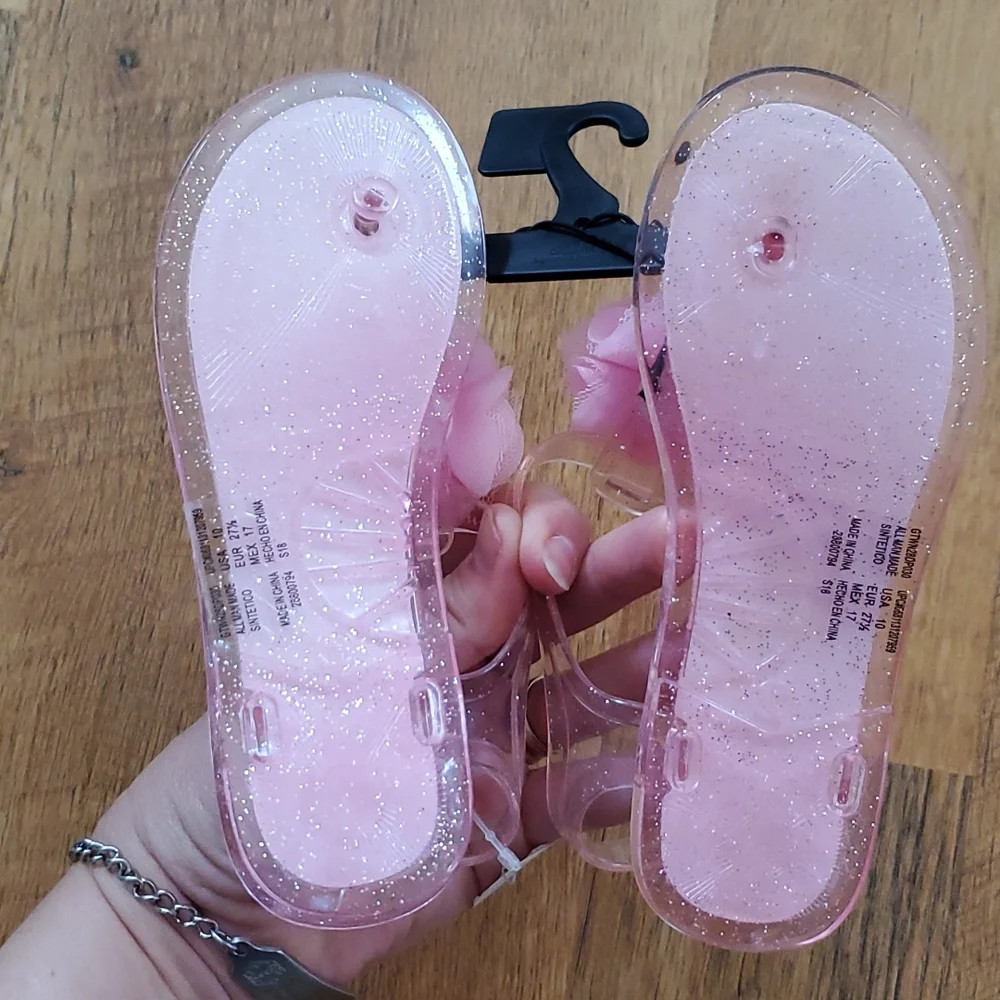 Wonder Nation pink sparkle jelly shoes‎